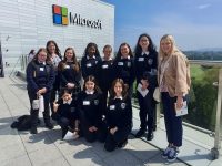 The Presentation students with teacher Ms Boyle at Microsoft last week.