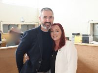 Cllr Deirdre Ferris with her husband Conor Foley at the count centre in John Mitchels GAA Complex on Sunday.