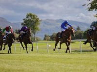 Action from the second race at the July Race Meeting at Killarney Race Course Tuesday evening flat racing, won by Coolree, winning jockey Jennifer Anne Lynch, second place Most Wanted, Jockey Andrew Kinirons. Photo: Valerie O'Sullivan/FREE PICS/Issued 18/07/2023