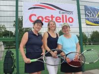 Mary Attridge, Catherine O'Herlihy and Mary B Murphy at the Tralee Tennis Club Open Tournament on Saturday. Photo by Dermot Crean