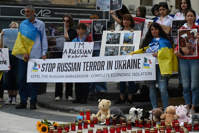 Protest Held In The Square Against Russia’s War On Ukraine