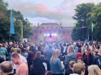 The crowd on Denny Street for the Sunday night entertainment in 2023.