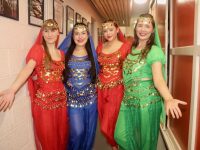 Cast members of 'Joseph And The Amazing Technicolor Dreamcoat' Melanie Py, Rí-Ann Zhang, Emma Lynch and Bronagh Murphy before Thursday night's performance. Photo by Dermot Crean