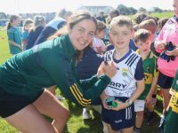 Mary O'Connell signs a shirt. Photo by Dermot Crean